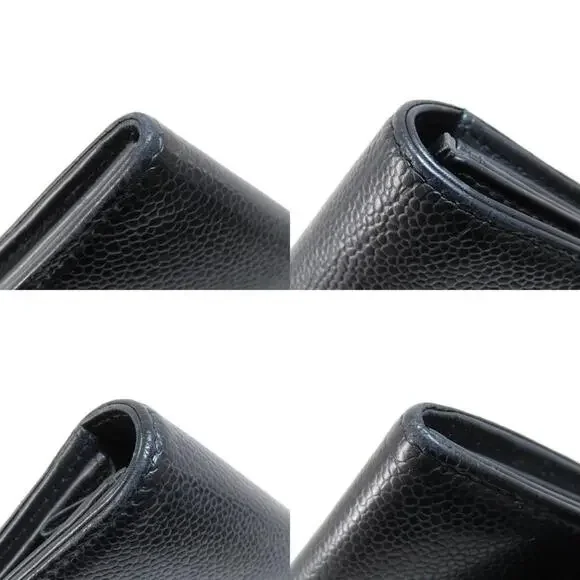 CHANEL Black Caviar Leather Logo Wallet - Picture 10 of 11